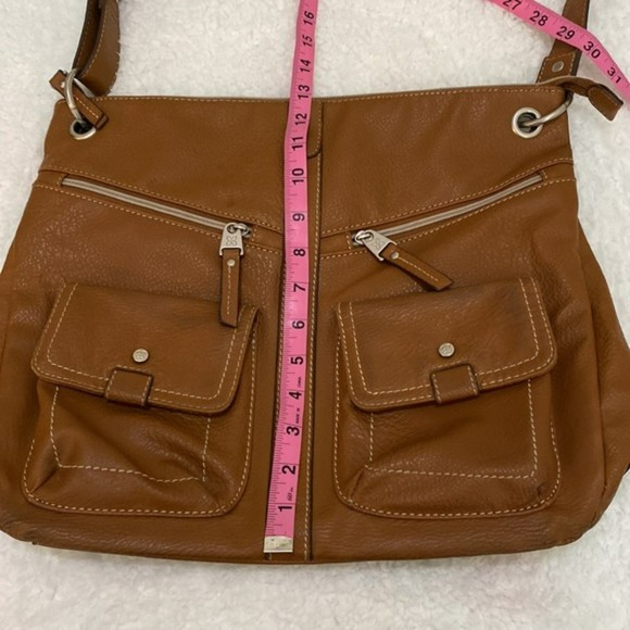 Relic By Fossil Roxanne Shoulder Bag Purse Cognac Leather Adjustable Messenger - Picture 13 of 16